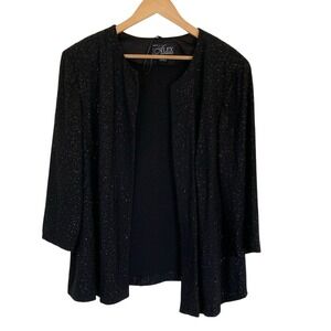 Alex Evenings Womens Black Shimmering Evening Jacket Size 3X Plus‎ Special Event